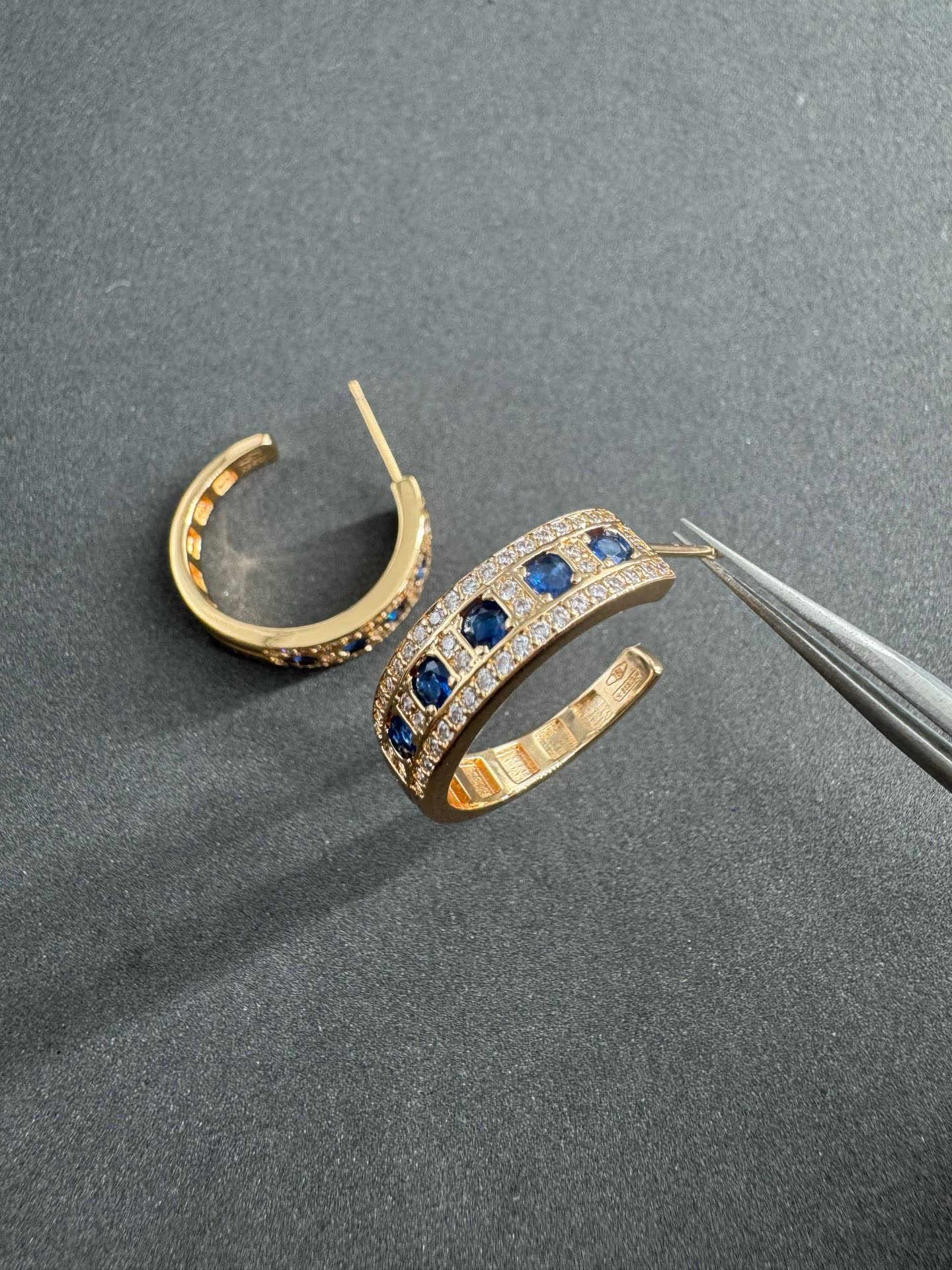 Chrome Hearts Elegant Silver Hoop Earrings with Diamond Accents